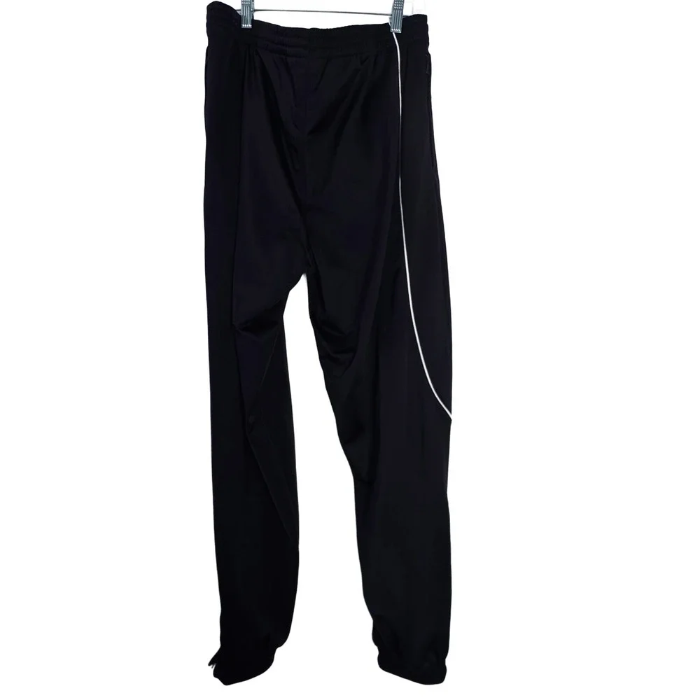 Adidas Y2K Track Pants Black Teal 3 Stripe Color block Retro Athletic Size XL